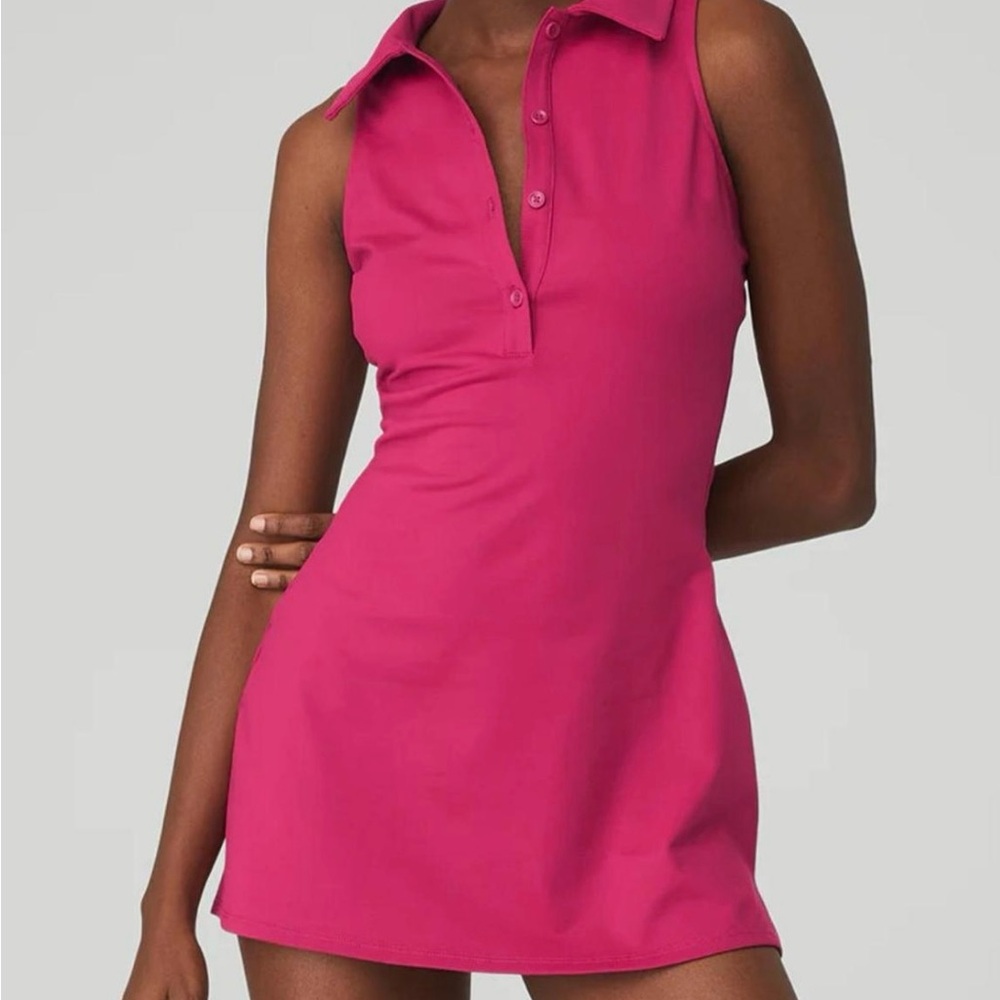 Alo Yoga Dress - Pink Sleeveless Polo Dress